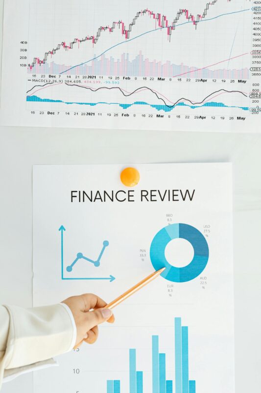 Business growth chart and ROI analysis